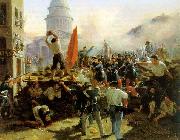 Horace Vernet Painting of a barricade on Rue Soufflot Germany oil painting artist